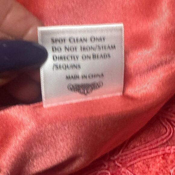 🔥SUE WONG nocturne Coral Sleeveless Soutache Embroidered stealth mini Dress sz 8 - Picture 8 of 9